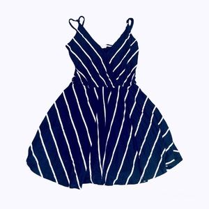 Ocean Drive Navy Blue Striped Strappy Summer Dress